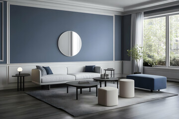 Illustration Modern Living Room Interior Design Decor