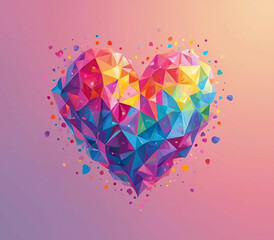 abstract rainbow heart background