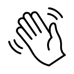 Fototapeta premium Waving hand icon in black outline vector style