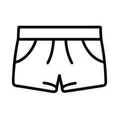 Simple black and white summer shorts icon