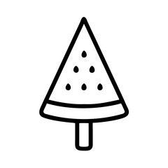 Watermelon slice shaped like a tree in black and white