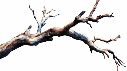 Realistic Illustration Dry Tree Branch Wood Texture Nature Dead Bare Twigs