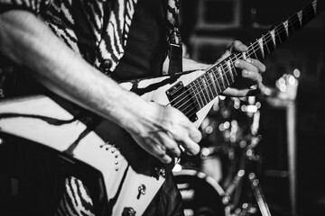 rock band performing electric guitar