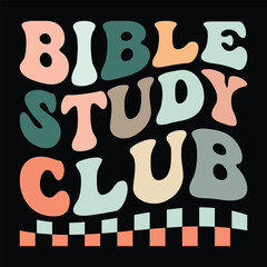 Bible Study Club vintage new graphic design