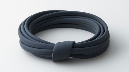 Fototapeta premium Abstract Twisted Dark Blue Bracelet Studio Shot