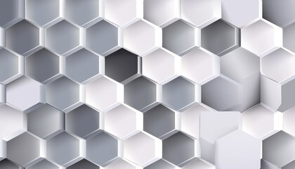 Fototapeta premium Abstract hexagonal pattern in shades of gray, creating a modern and minimalist design backdrop