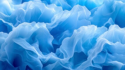 Obraz premium Abstract wavy, blue silk cloth background for design material and wallpaper use