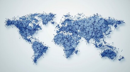 Abstract world map, network connections, global connectivity, data visualization, infographic
