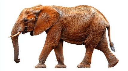 Obraz premium African Elephant Side Profile Against White Background