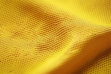 Close-up of textured yellow fabric showcasing intricate patterns and vibrant color tones