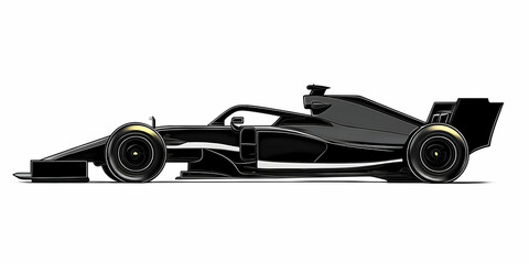 Illustration - Sleek Black Race Car Design Concept