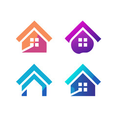 Obraz premium log cabin pancake house. modern roof top or house logo. Home button icons set. Home page icon. Simple house symbols. Building icon. Vector illustratio. 