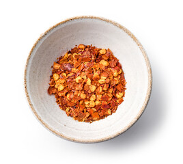 bowl of dried chili flakes