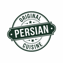 Fototapeta premium Original Persian Cuisine Stamp Logo – Authentic Food Badge