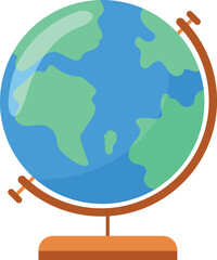 Illustration of the earth in a globe with flat design style