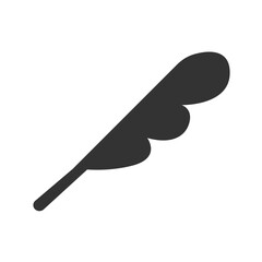 シンプルな羽ペン風モノクロシルエットベクターアイコン