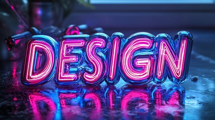 네온 빛이 강조된 화려한 디자인 텍스트 AI 생성