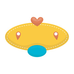 yellow oval empty text banner in flat vector design