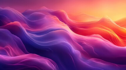 Obraz premium Abstract Colorful Waves of Light in Vibrant Sunset Landscape