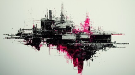 Abstract Cityscape, Digital Art, Futuristic