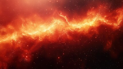 Fototapeta premium Fiery Cosmic Nebula in Deep Space with Stars and Bright Colors