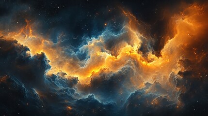 Fototapeta premium Cosmic Swirls of Colorful Nebula in Deep Space Atmosphere