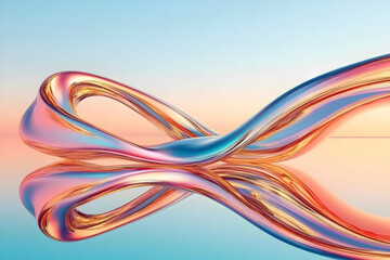 3D Abstract Background - Colorful Swirls and Reflections