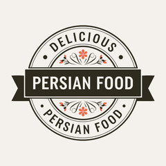Obraz premium Elegant Persian Food Badge Logo Design