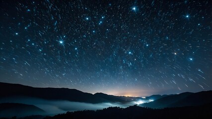 Fototapeta premium Ultra-fine particles emit a soft glow, resembling twinkling stars in a silent night