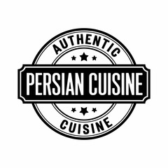 Obraz premium Authentic Persian Cuisine Stamp Logo