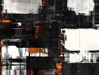 Abstract Background Illustration - Orange, Black, White, and Gray