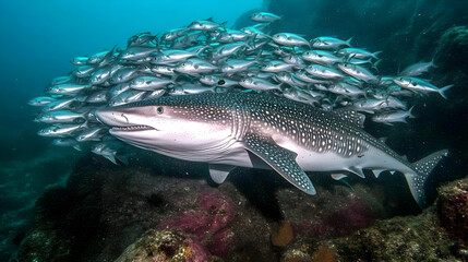 Fototapeta premium Photo Majestic Whale Shark Ocean Reef Underwater Marine Life