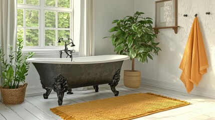 Cozy Farmhouse Bathroom Scene