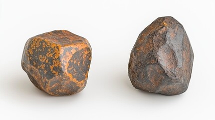 Two rocks, studio, light background