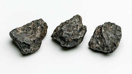 Three Rocks on White Background