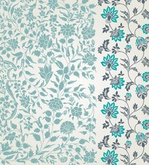 wedding card design, traditional paisley floral pattern , royal India	