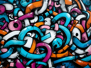 Obraz premium Abstract Graffiti Illustration Background - Colorful Urban Art