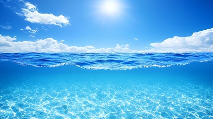 Bright Sunny Day Over a Calm Ocean