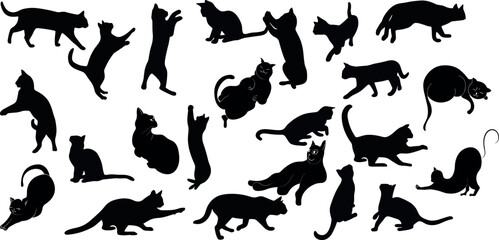 cat silhouette vector illustration collection