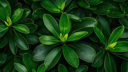 Lush Green Foliage Close-Up: Vibrant Nature Photography AI Generated
