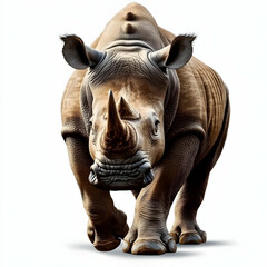 Fototapeta premium Realistic Illustration- Rhino, Wildlife, Horn, Animal, Safari, Wilderness, Conservation, Zoo, Nature, Mammal