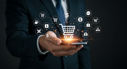 Online Shopping Using Mobile Phone Shows Modern Digital Business