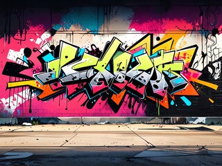 Vibrant Urban Graffiti Art Explosion on Wall