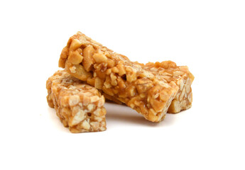 Stack Walnuts on white background