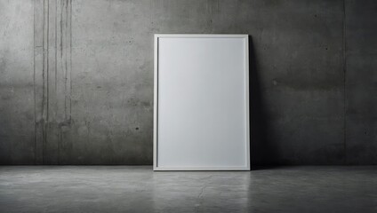 White blank poster on concrete background