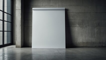 White blank poster on concrete background