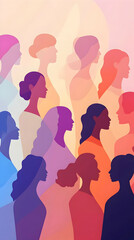 Illustration of Women Silhouettes Diversity, Equality, Inclusion