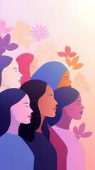 Illustration - Diversity, Women, Equality, Inclusion, Community, Female, Empowerment, Sisterhood, Support, Together