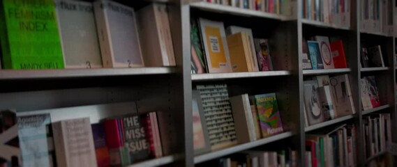 A curated bookshelf with diverse titles and contemporary literature showcasing rich creativity