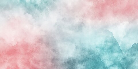 Fototapeta premium Soft Watercolor Background Featuring Gentle Pink and Turquoise Hues Blending Seamlessly in a Serene Atmosphere